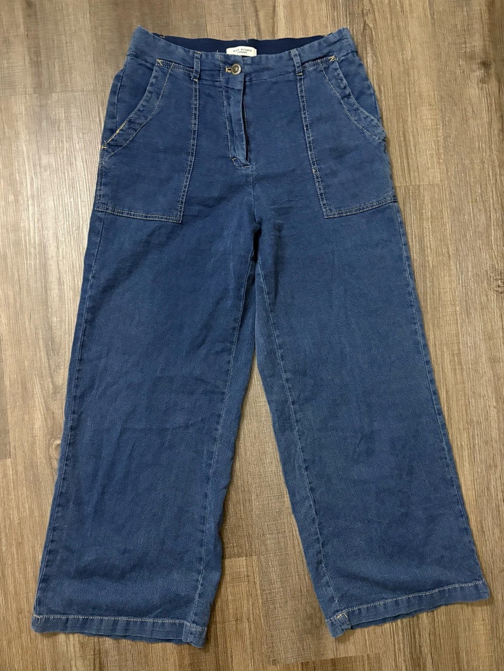 Max Studio Women's Wide-Leg Cropped Jeans in Indigo
